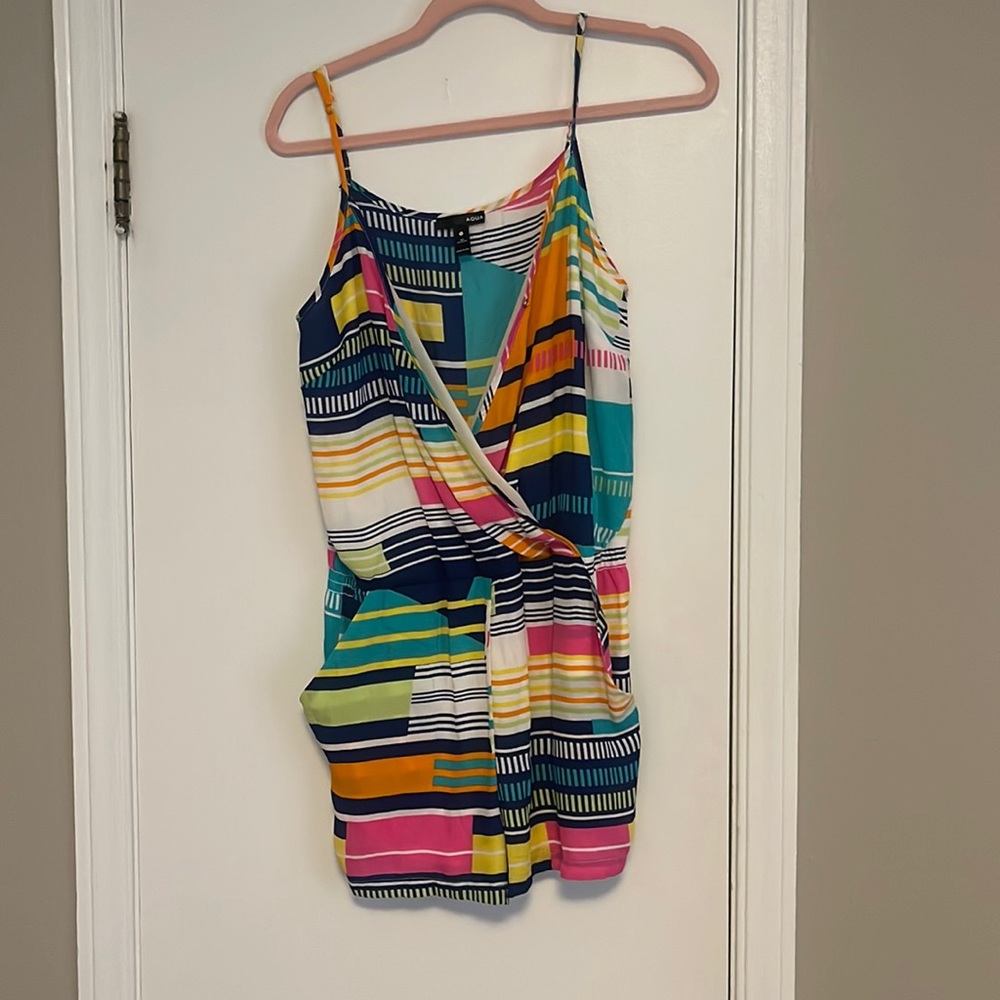 Aqua Patterned Romper